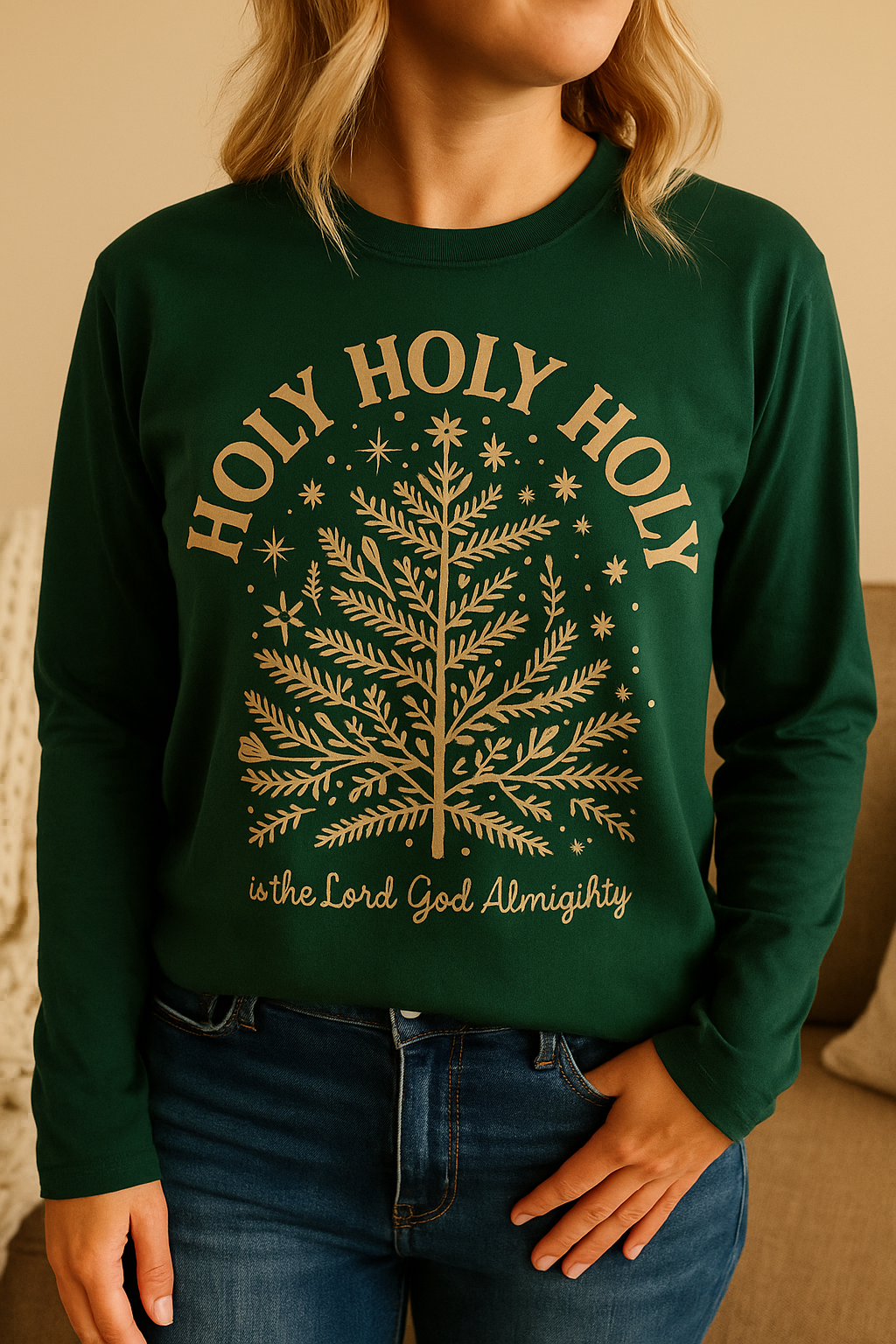 Holy Holy Holy Christian Christmas Long Sleeve