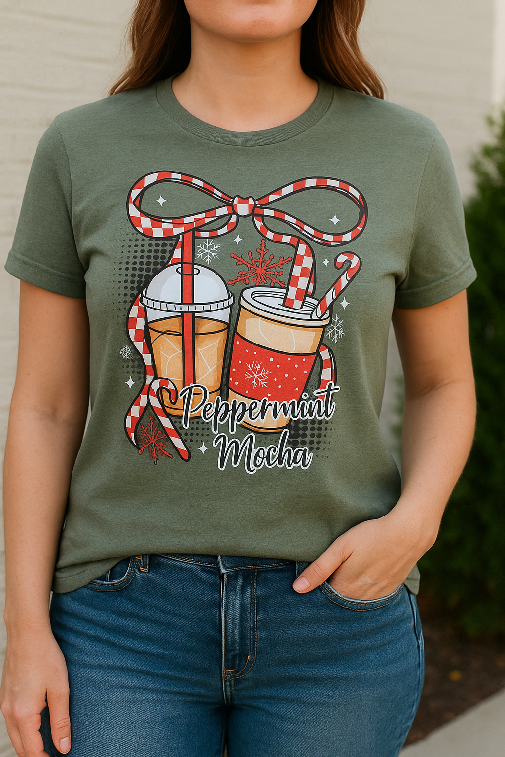 Peppermint Mocha Holiday Tee – Cozy Christmas Coffee Shirt